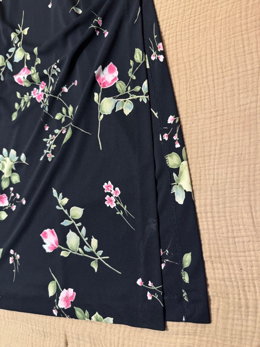 Vintage Arianna by Rachel Kaye Floral Spaghetti Strap Floral Prom Dress - Picture 6 of 7